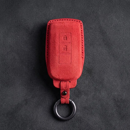 Mitsubishi Hand-Stitched Alcantara Key Fob Cover – Vertical 2-Button