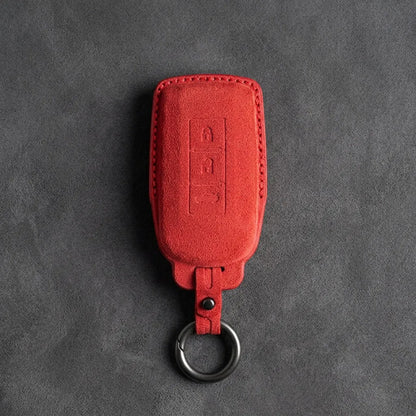 Mitsubishi Hand-Stitched Alcantara Key Fob Cover – Vertical 3-Button