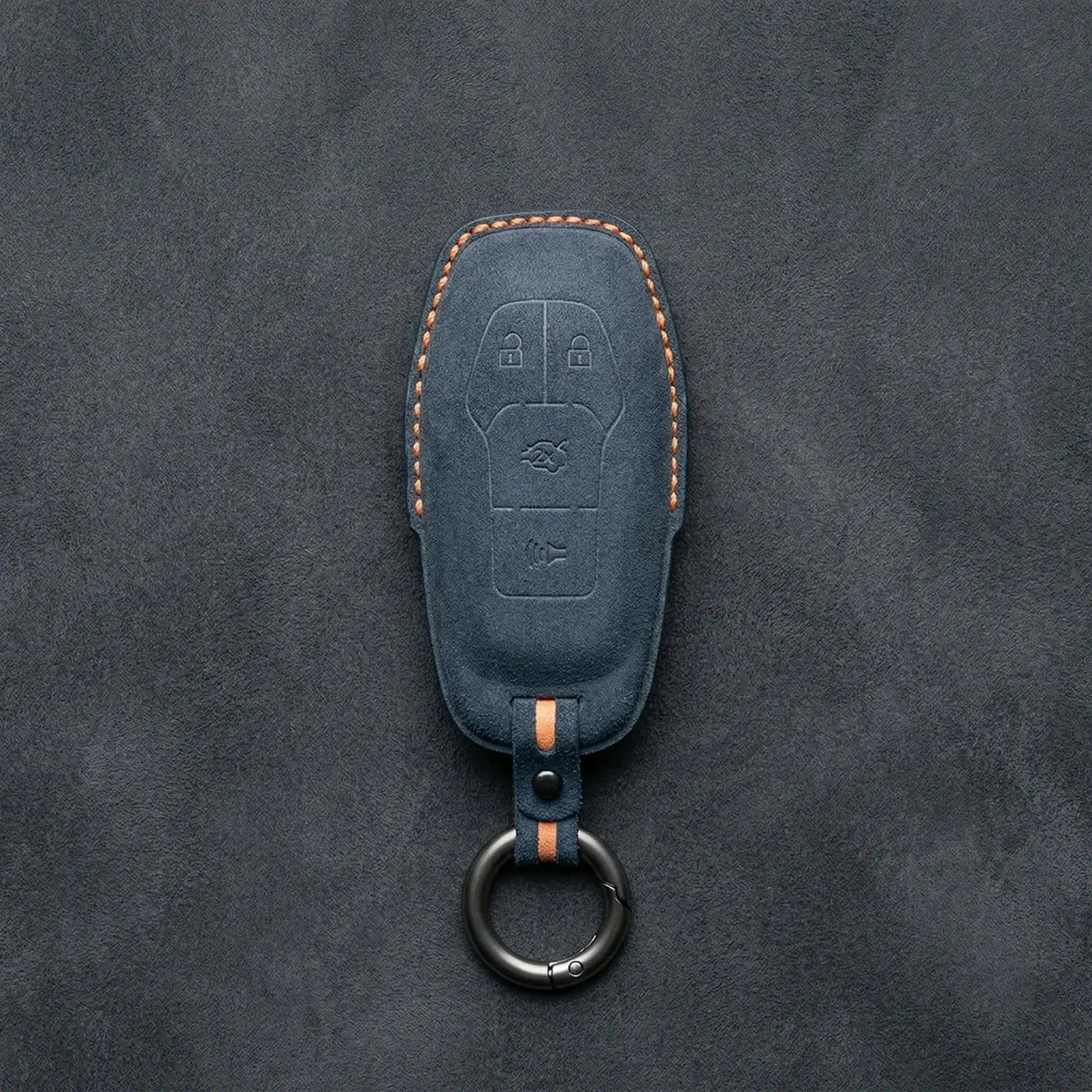Mustang Hand-Stitched Alcantara Key Fob Cover – 4-Button Shield