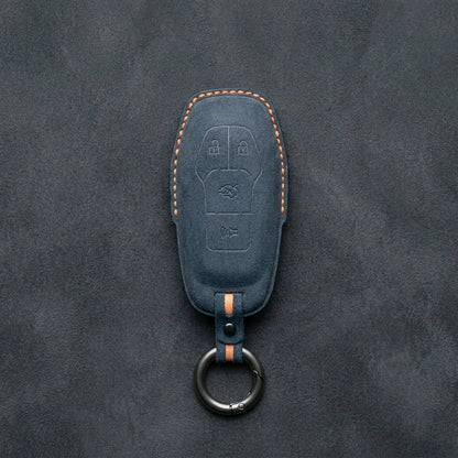 Mustang Hand-Stitched Alcantara Key Fob Cover – 4-Button Shield