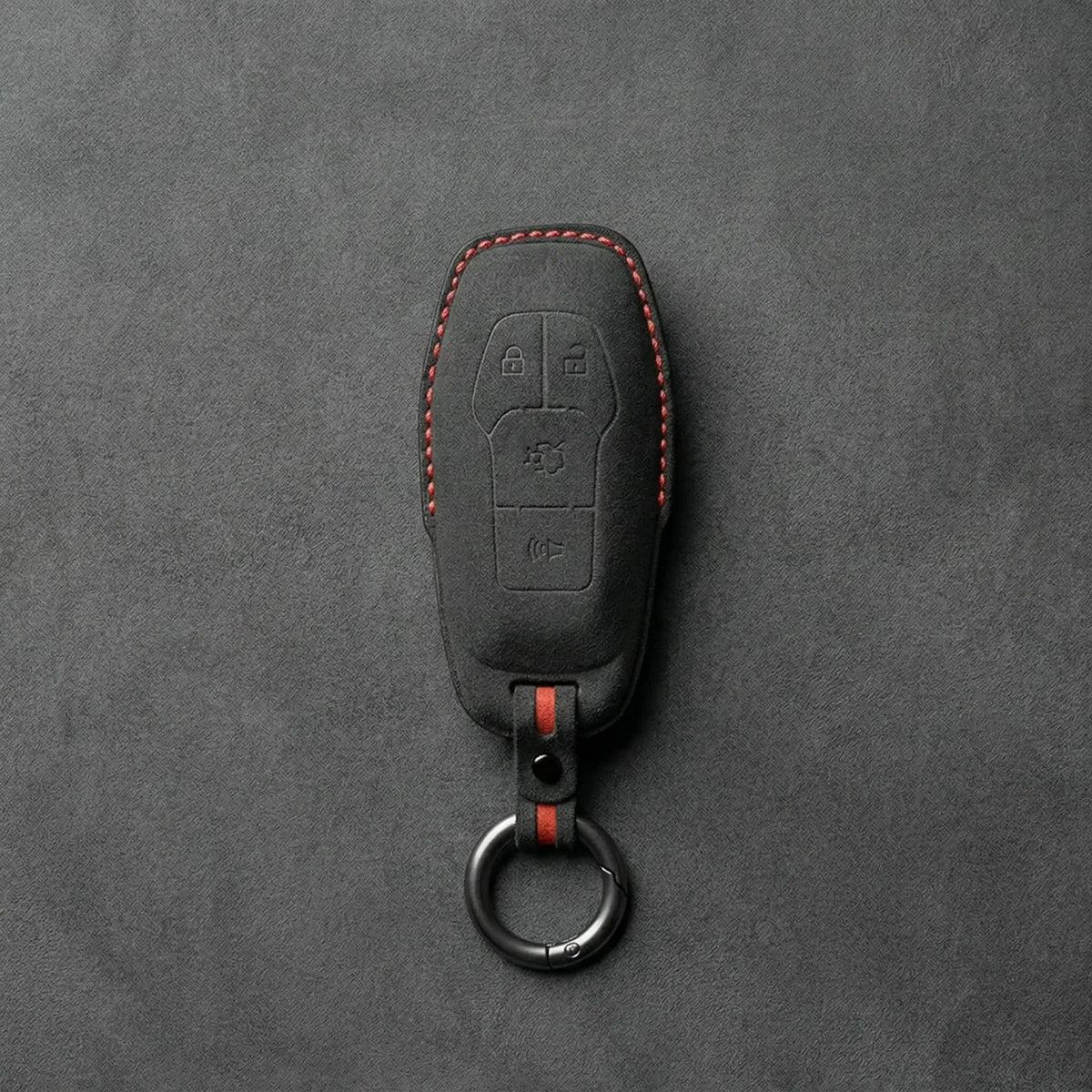 Mustang Hand-Stitched Alcantara Key Fob Cover – 4-Button Shield