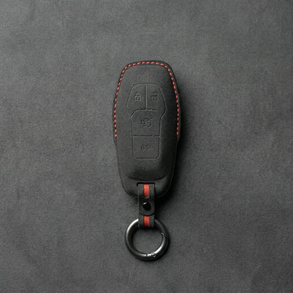 Mustang Hand-Stitched Alcantara Key Fob Cover – 4-Button Shield