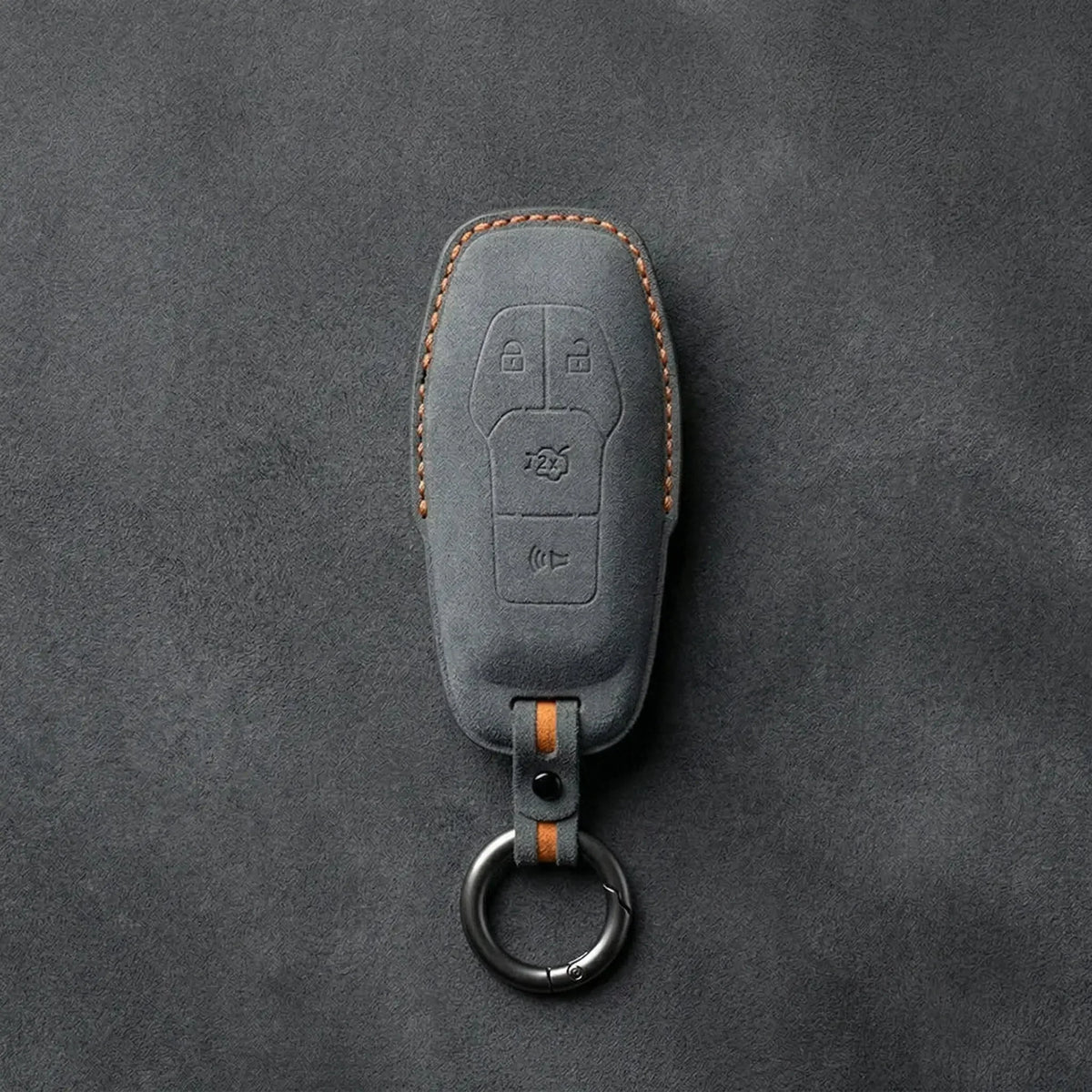 Mustang Hand-Stitched Alcantara Key Fob Cover – 4-Button Shield