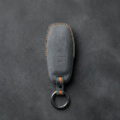 Mustang Hand-Stitched Alcantara Key Fob Cover – 4-Button Shield