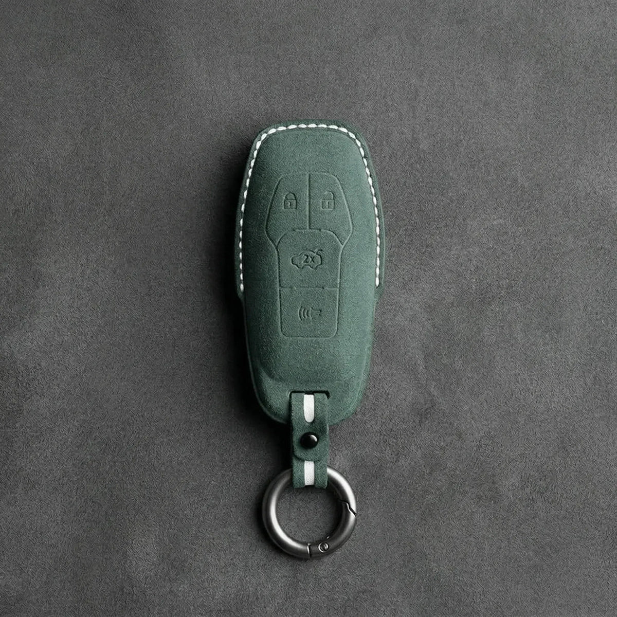 Mustang Hand-Stitched Alcantara Key Fob Cover – 4-Button Shield