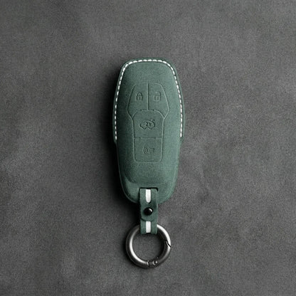 Mustang Hand-Stitched Alcantara Key Fob Cover – 4-Button Shield