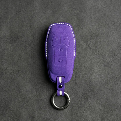 Mustang Hand-Stitched Alcantara Key Fob Cover – 4-Button Shield