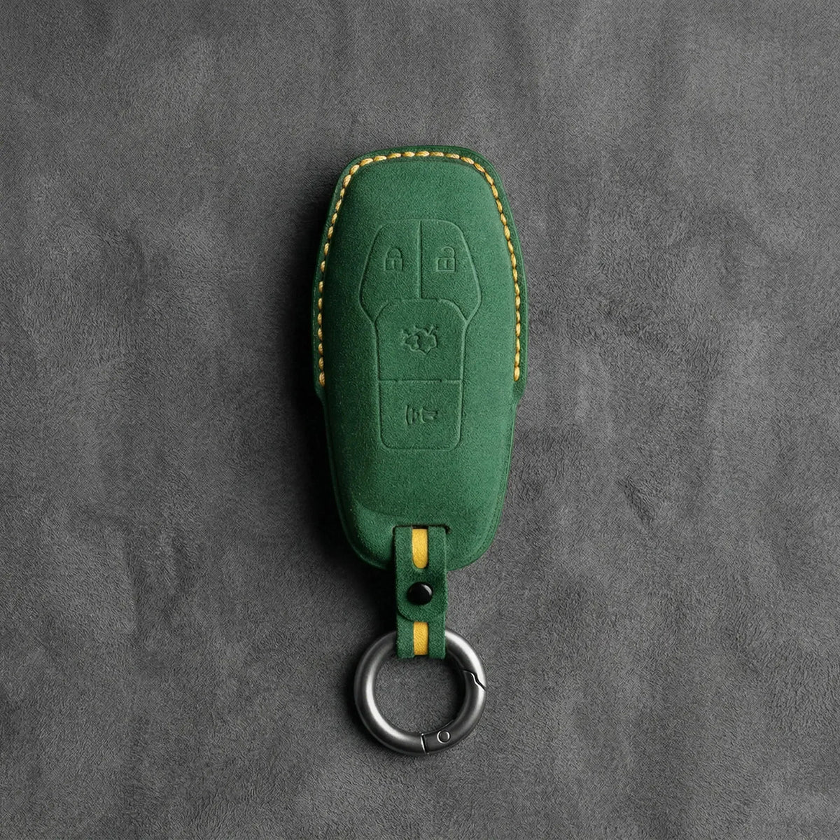 Mustang Hand-Stitched Alcantara Key Fob Cover – 4-Button Shield