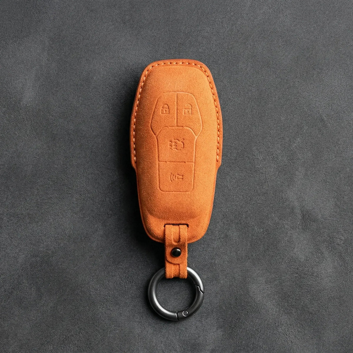 Mustang Hand-Stitched Alcantara Key Fob Cover – 4-Button Shield