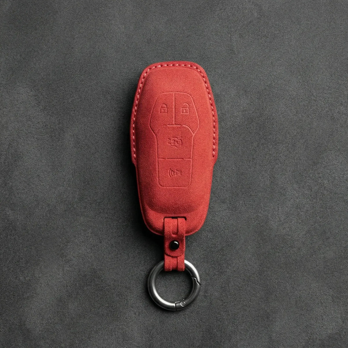 Mustang Hand-Stitched Alcantara Key Fob Cover – 4-Button Shield