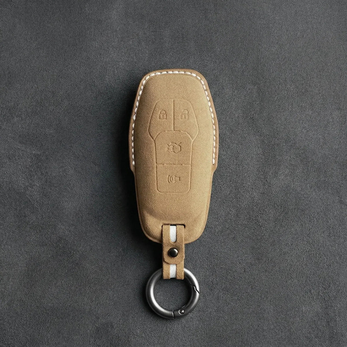 Mustang Hand-Stitched Alcantara Key Fob Cover – 4-Button Shield