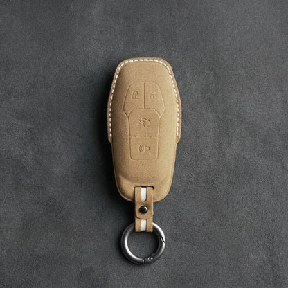 Mustang Hand-Stitched Alcantara Key Fob Cover – 4-Button Shield
