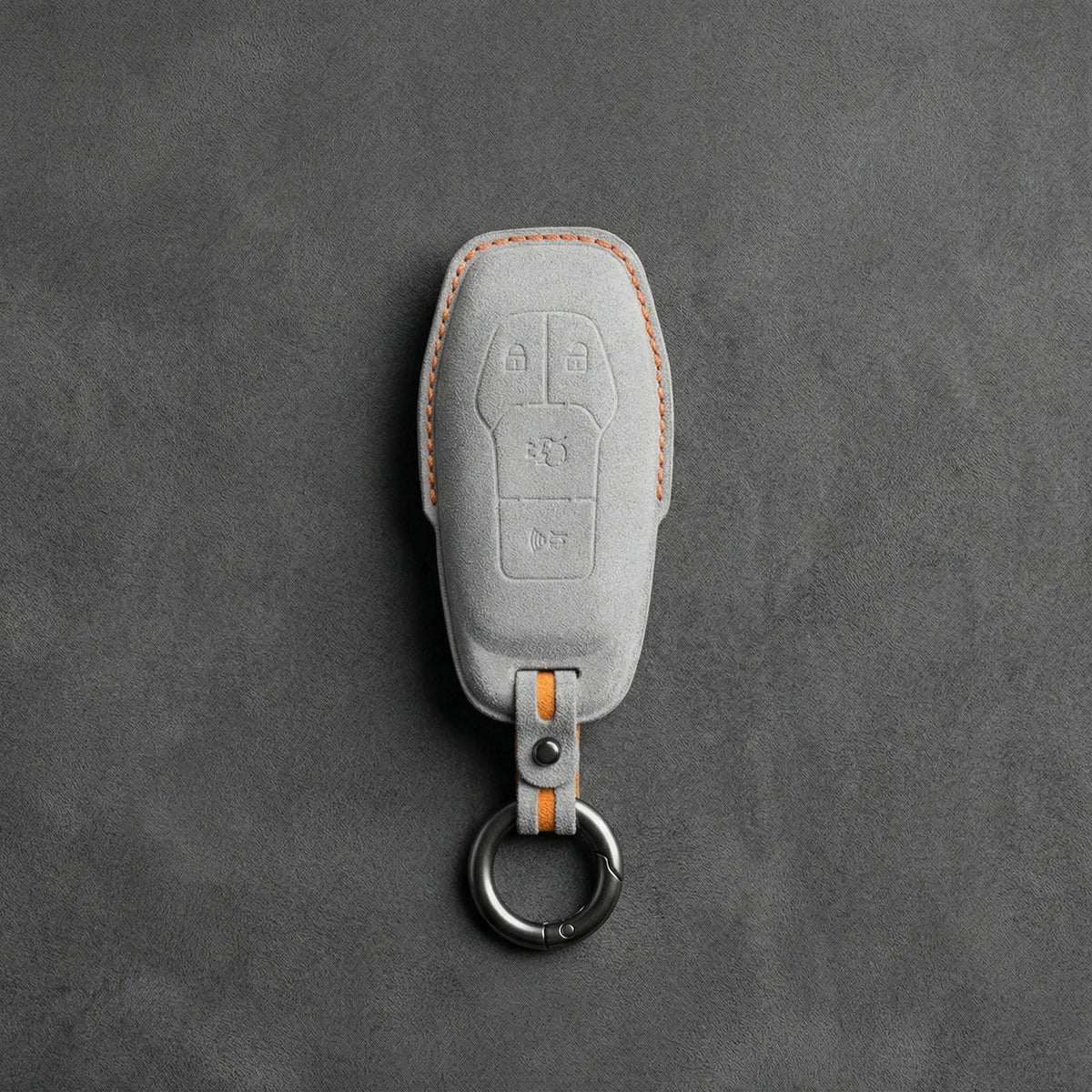 Mustang Hand-Stitched Alcantara Key Fob Cover – 4-Button Shield