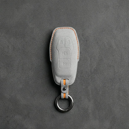 Mustang Hand-Stitched Alcantara Key Fob Cover – 4-Button Shield
