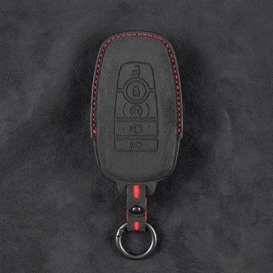 Mustang Hand-Stitched Alcantara Key Fob Cover - Rectangular 5-Button