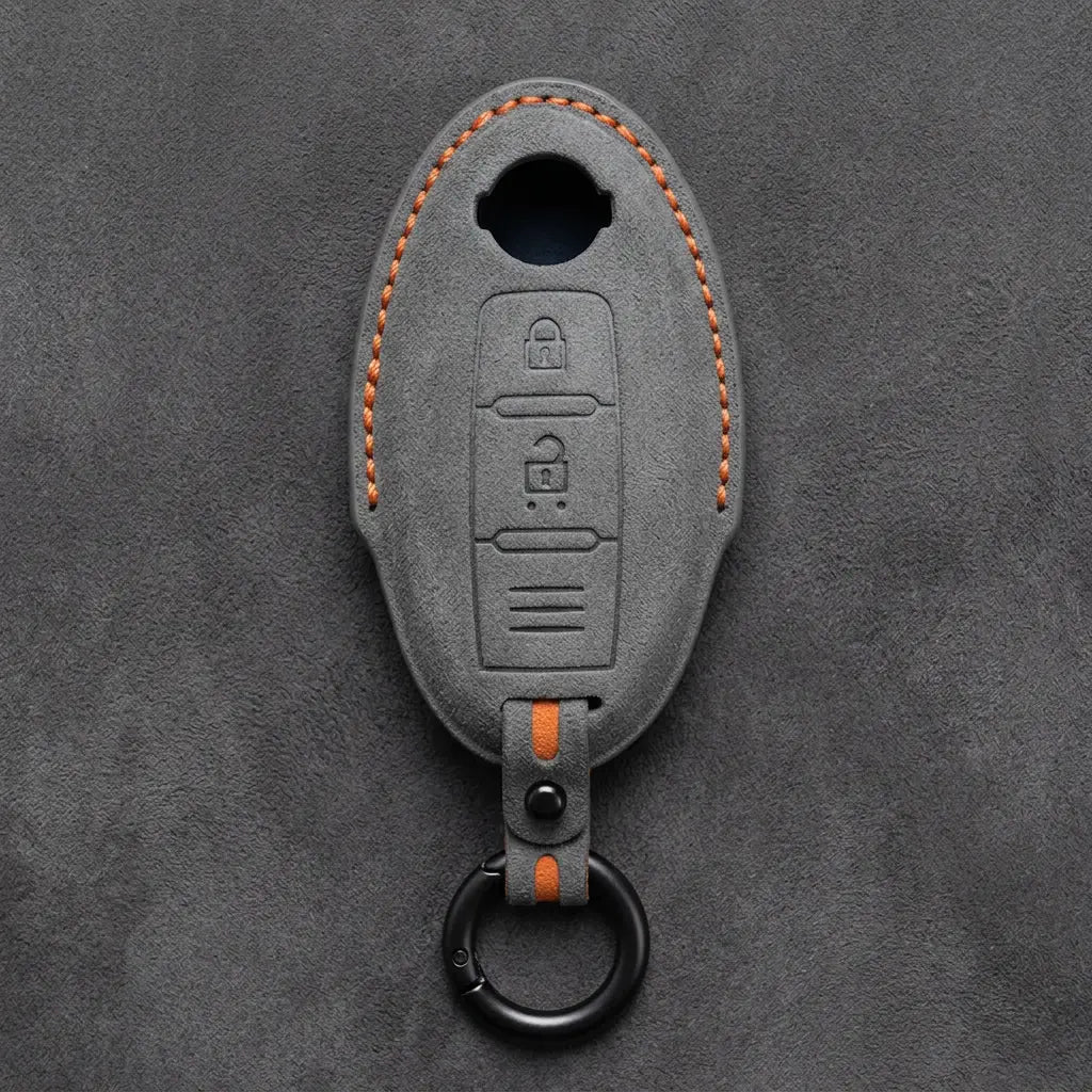 Nissan Hand-Stitched Alcantara Key Fob Cover – Oval 2-Button