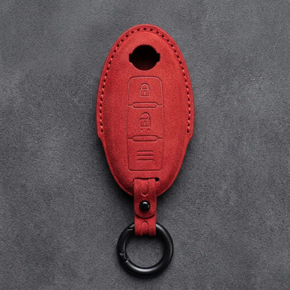 Nissan Hand-Stitched Alcantara Key Fob Cover – Oval 2-Button