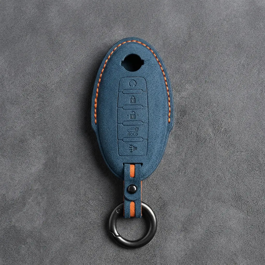 Nissan Hand-Stitched Alcantara Key Fob Cover – Oval 5-Button