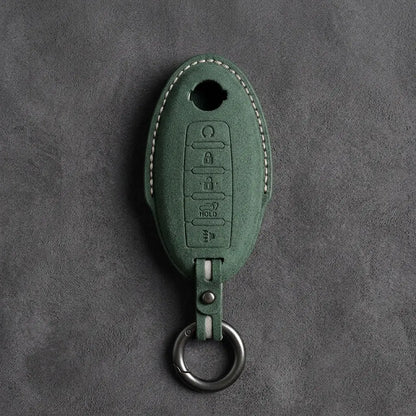 Nissan Hand-Stitched Alcantara Key Fob Cover – Oval 5-Button