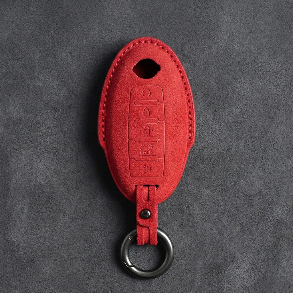 Nissan Hand-Stitched Alcantara Key Fob Cover – Oval 5-Button