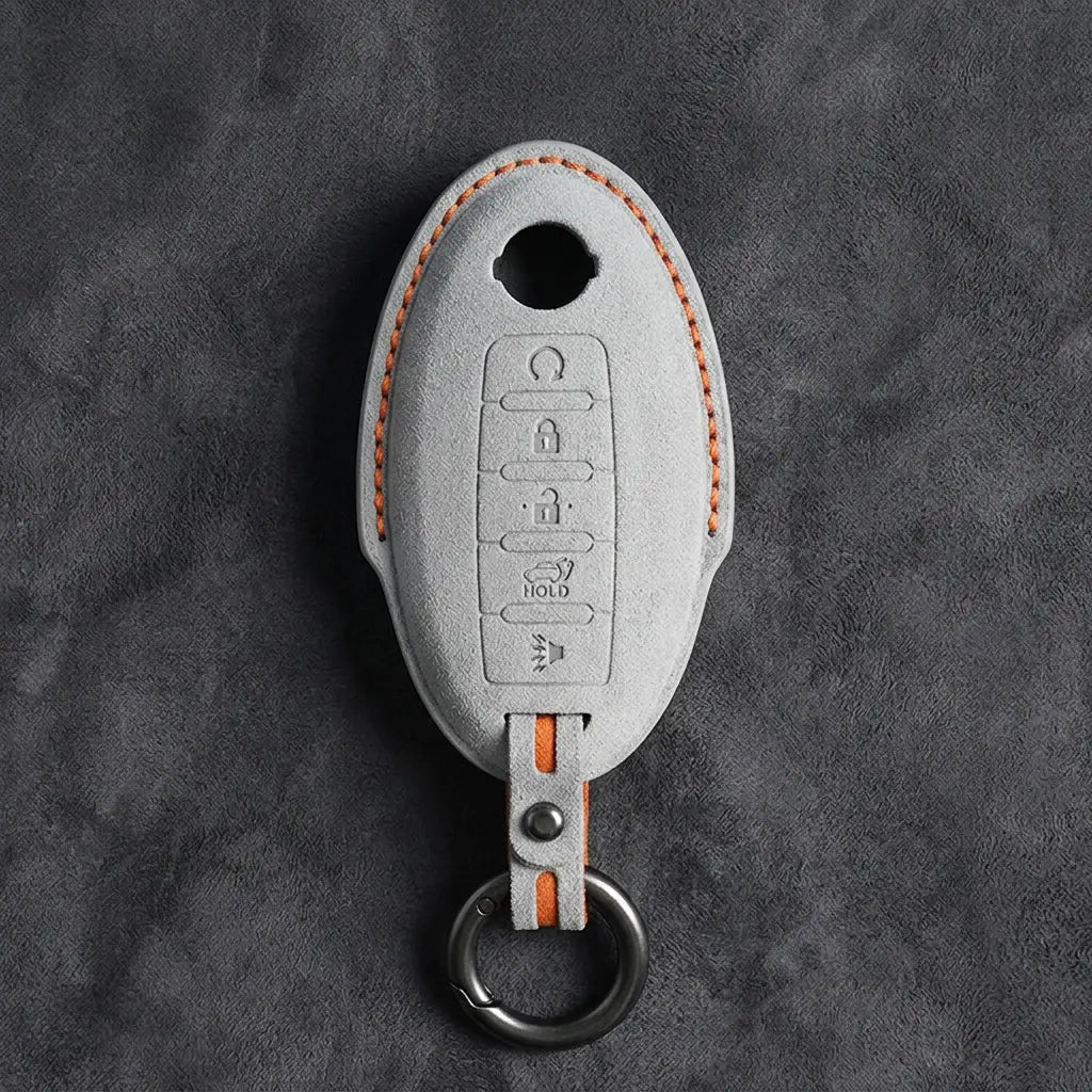 Nissan Hand-Stitched Alcantara Key Fob Cover – Oval 5-Button