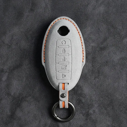Nissan Hand-Stitched Alcantara Key Fob Cover – Oval 5-Button