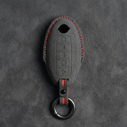 Nissan Hand-Stitched Alcantara Key Fob Cover – Oval 5-Button