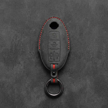 Nissan Hand-Stitched Alcantara Key Fob Cover – Oval Dual Sliding Doors