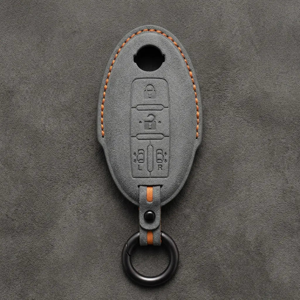 Nissan Hand-Stitched Alcantara Key Fob Cover – Oval Dual Sliding Doors