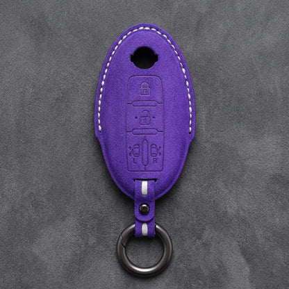 Nissan Hand-Stitched Alcantara Key Fob Cover – Oval Dual Sliding Doors