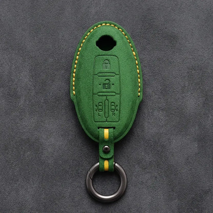 Nissan Hand-Stitched Alcantara Key Fob Cover – Oval Dual Sliding Doors
