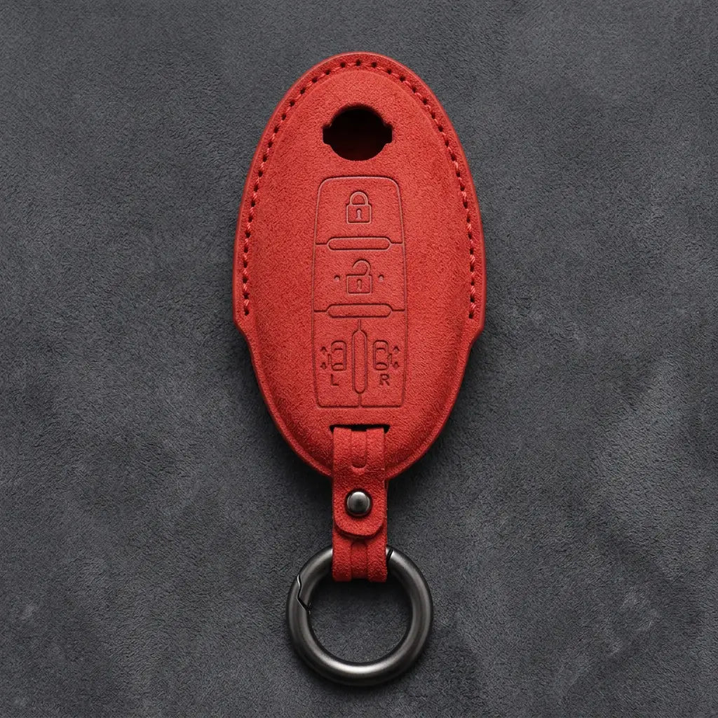Nissan Hand-Stitched Alcantara Key Fob Cover – Oval Dual Sliding Doors