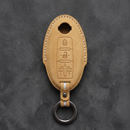 Nissan Hand-Stitched Alcantara Key Fob Cover – Oval Dual Sliding Doors