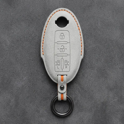 Nissan Hand-Stitched Alcantara Key Fob Cover – Oval Dual Sliding Doors