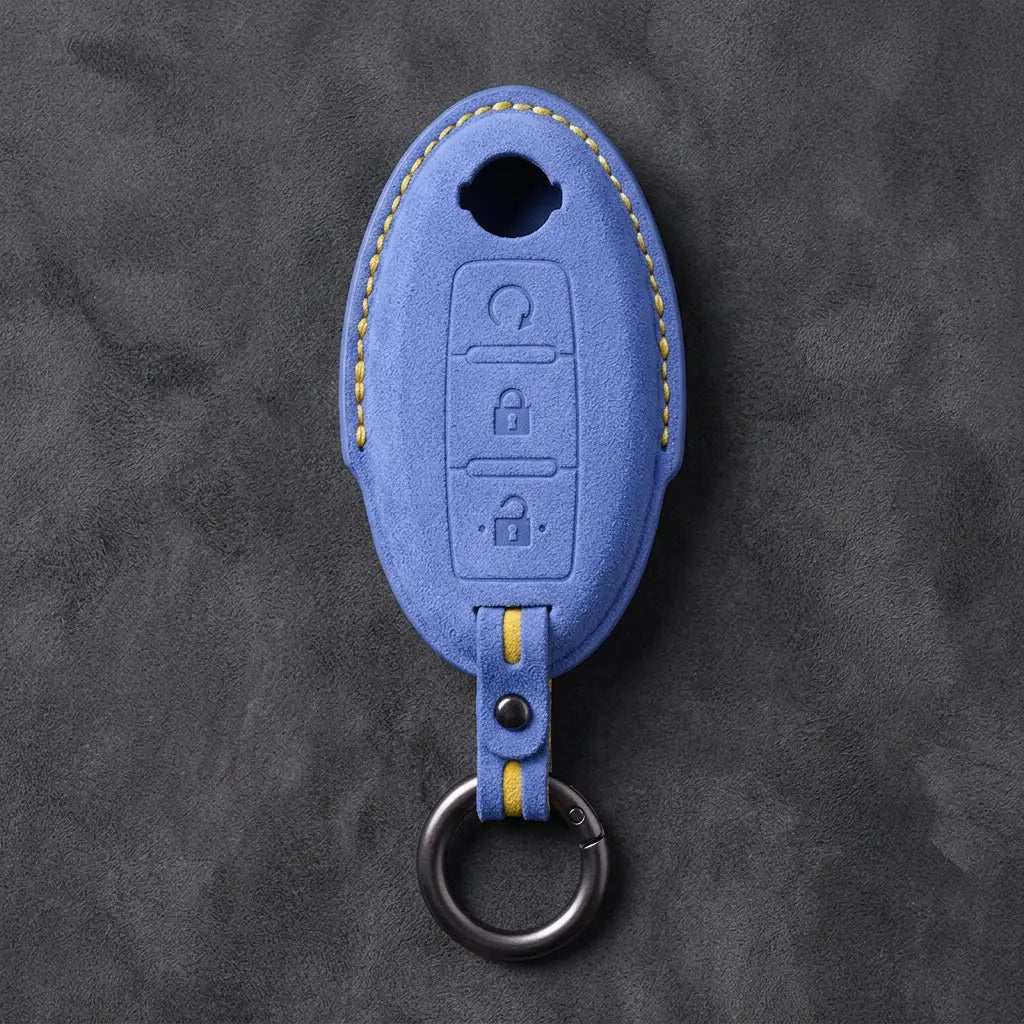 Nissan Hand-Stitched Alcantara Key Fob Cover – Oval Remote Start