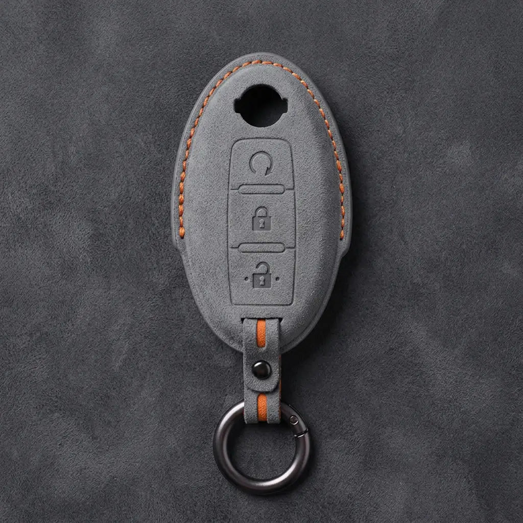 Nissan Hand-Stitched Alcantara Key Fob Cover – Oval Remote Start