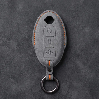 Nissan Hand-Stitched Alcantara Key Fob Cover – Oval Remote Start