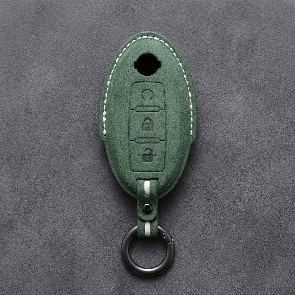 Nissan Hand-Stitched Alcantara Key Fob Cover – Oval Remote Start