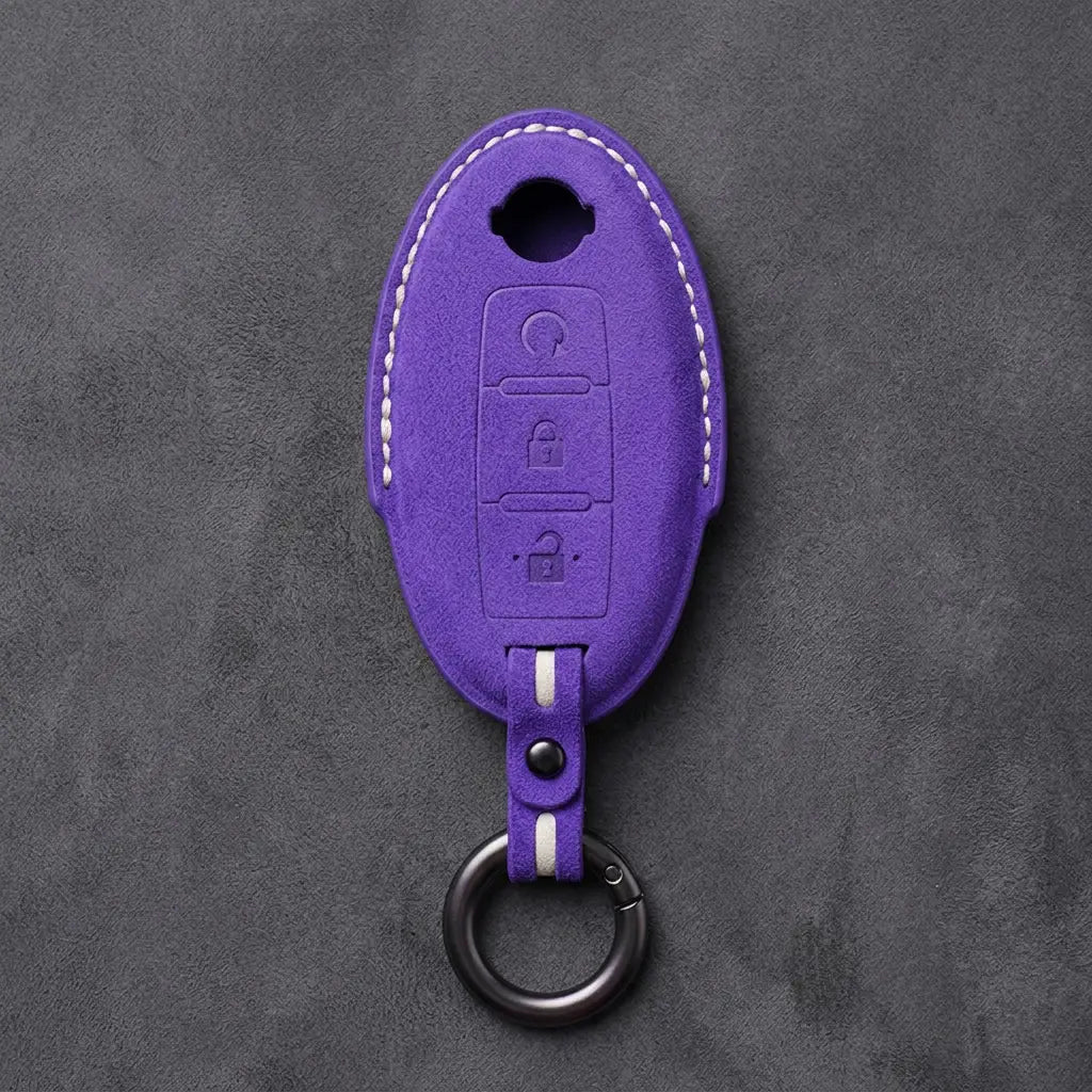 Nissan Hand-Stitched Alcantara Key Fob Cover – Oval Remote Start