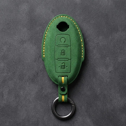 Nissan Hand-Stitched Alcantara Key Fob Cover – Oval Remote Start