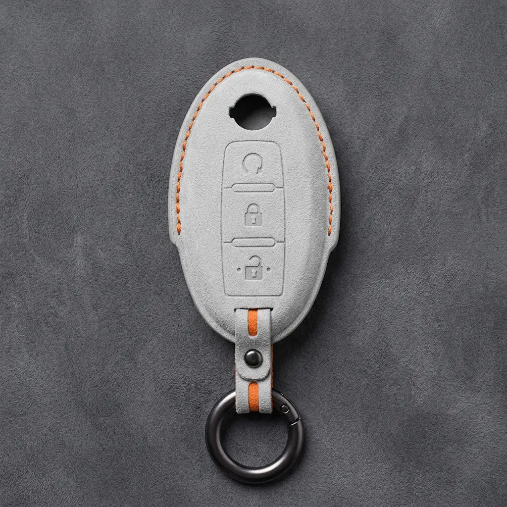 Nissan Hand-Stitched Alcantara Key Fob Cover – Oval Remote Start