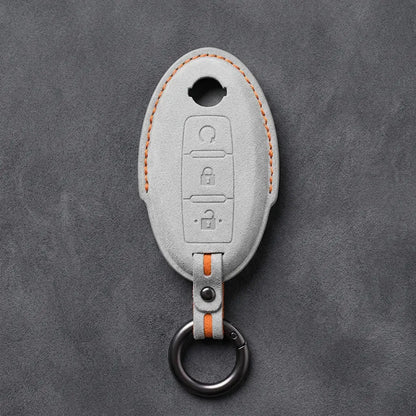 Nissan Hand-Stitched Alcantara Key Fob Cover – Oval Remote Start