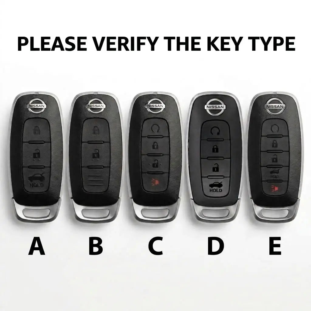 Nissan Hand-Stitched Alcantara Key Fob Cover – Teardrop Logo Cutout