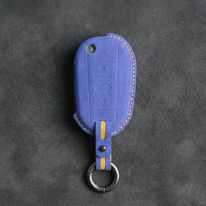 Peugeot Hand-Stitched Alcantara Key Fob Cover - Angular Flip Key 3-Button