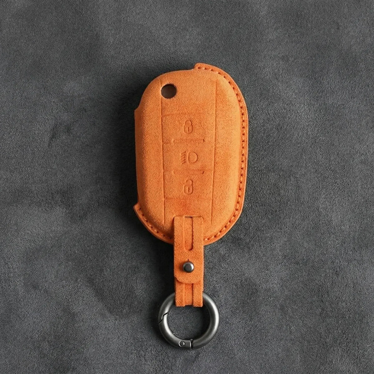 Peugeot Hand-Stitched Alcantara Key Fob Cover - Flip Key 3-Button