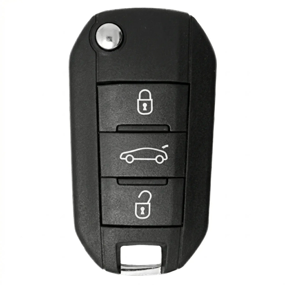 Peugeot Hand-Stitched Alcantara Key Fob Cover - Angular Flip Key 3-Button