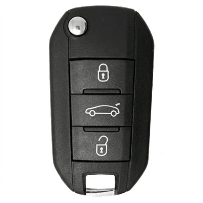 Peugeot Hand-Stitched Alcantara Key Fob Cover - Angular Flip Key 3-Button