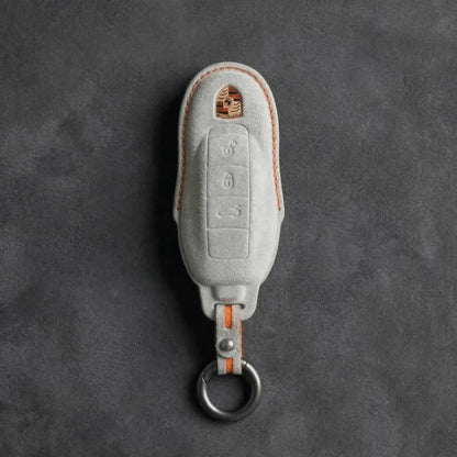 Porsche Hand-Stitched Alcantara Key Fob Cover - Classic Car-Shape