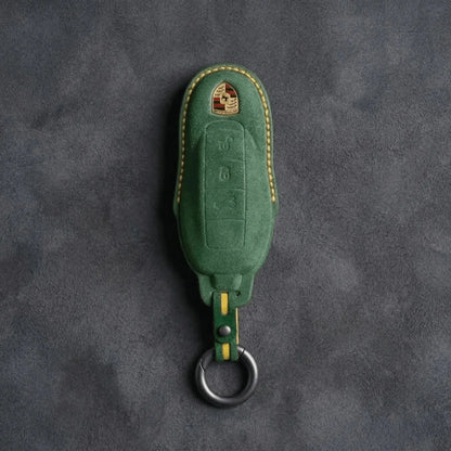 Porsche Hand-Stitched Alcantara Key Fob Cover - Classic Car-Shape