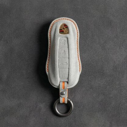 Porsche Hand-Stitched Alcantara Key Fob Cover - Signature Car-Shape